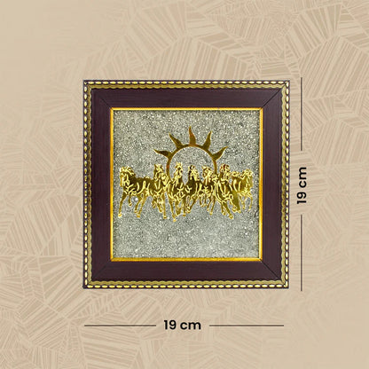 7 Horses on Raw Pyrite Frame