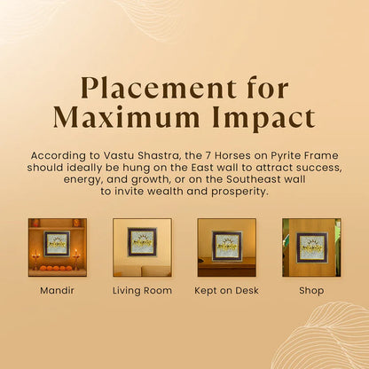 7 Horses on Raw Pyrite Frame